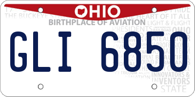 OH license plate GLI6850