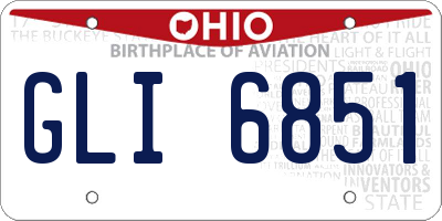 OH license plate GLI6851