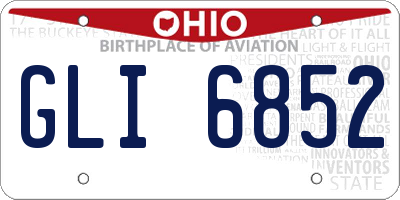 OH license plate GLI6852