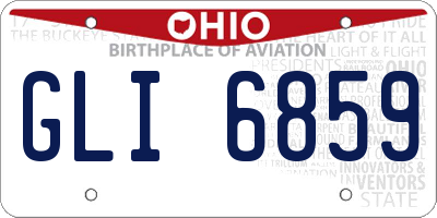 OH license plate GLI6859