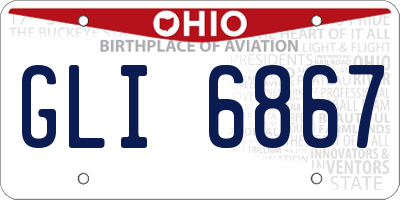 OH license plate GLI6867