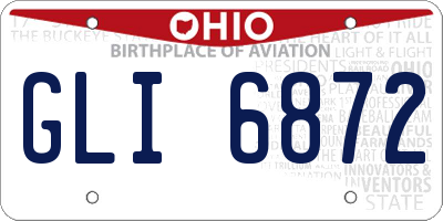 OH license plate GLI6872