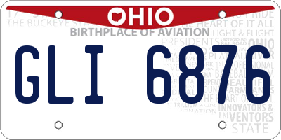 OH license plate GLI6876