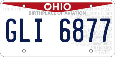 OH license plate GLI6877