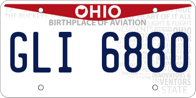 OH license plate GLI6880