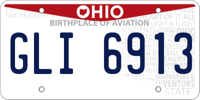 OH license plate GLI6913