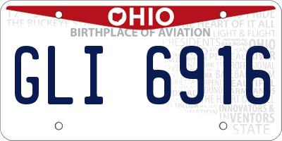 OH license plate GLI6916