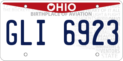OH license plate GLI6923
