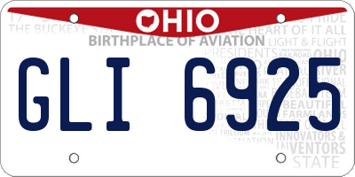 OH license plate GLI6925
