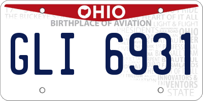 OH license plate GLI6931