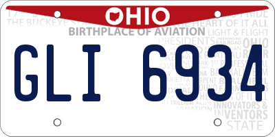 OH license plate GLI6934