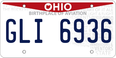 OH license plate GLI6936