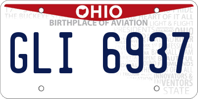OH license plate GLI6937