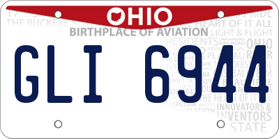 OH license plate GLI6944