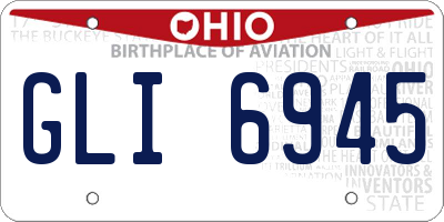 OH license plate GLI6945