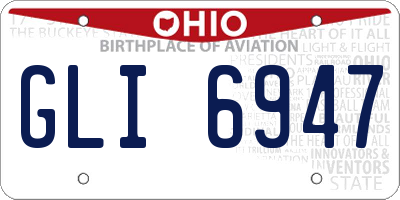 OH license plate GLI6947