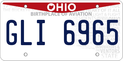 OH license plate GLI6965