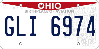 OH license plate GLI6974