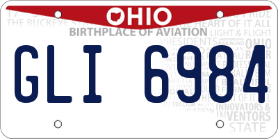 OH license plate GLI6984