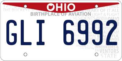 OH license plate GLI6992
