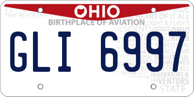 OH license plate GLI6997