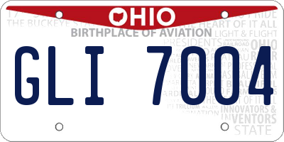 OH license plate GLI7004