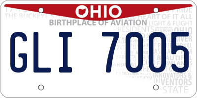 OH license plate GLI7005