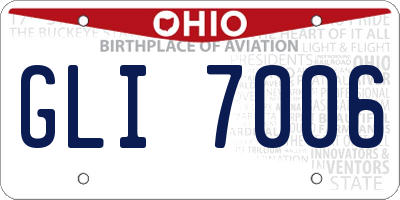 OH license plate GLI7006