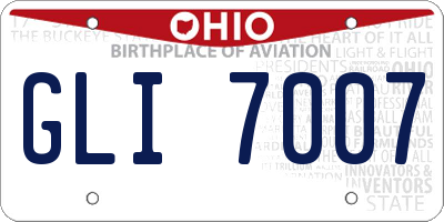 OH license plate GLI7007