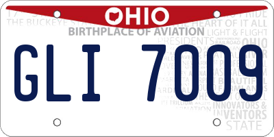 OH license plate GLI7009