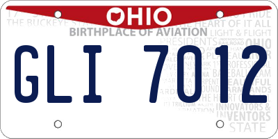 OH license plate GLI7012