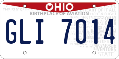 OH license plate GLI7014