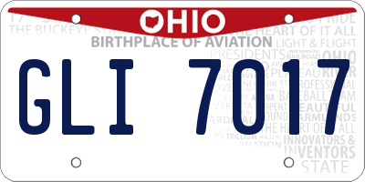 OH license plate GLI7017