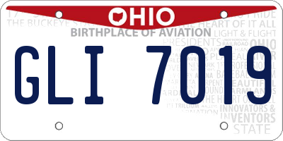 OH license plate GLI7019