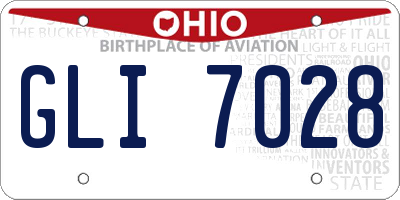OH license plate GLI7028