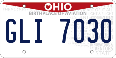 OH license plate GLI7030