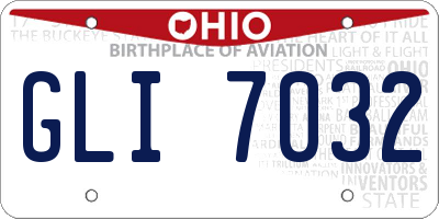 OH license plate GLI7032