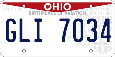 OH license plate GLI7034
