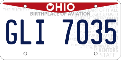 OH license plate GLI7035