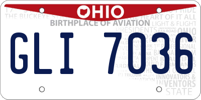 OH license plate GLI7036
