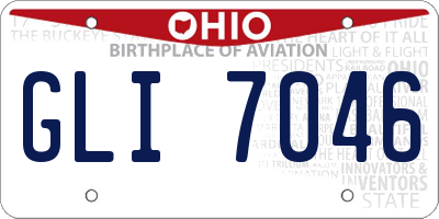 OH license plate GLI7046