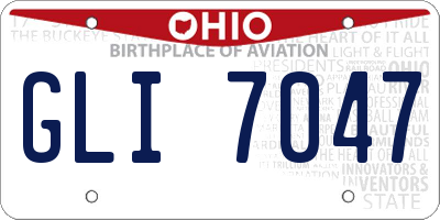 OH license plate GLI7047
