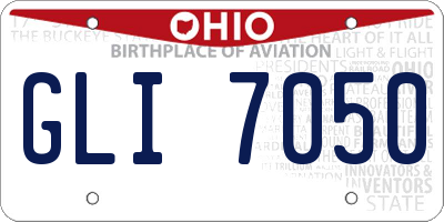 OH license plate GLI7050