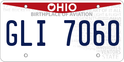 OH license plate GLI7060