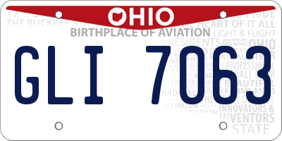 OH license plate GLI7063