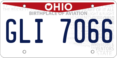 OH license plate GLI7066