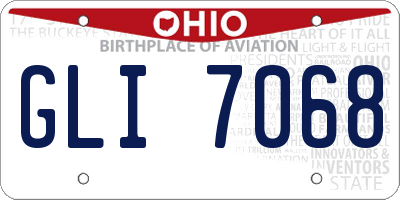 OH license plate GLI7068