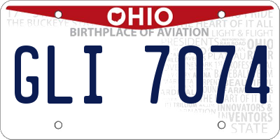 OH license plate GLI7074