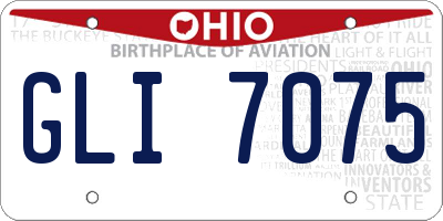 OH license plate GLI7075