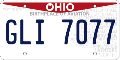 OH license plate GLI7077